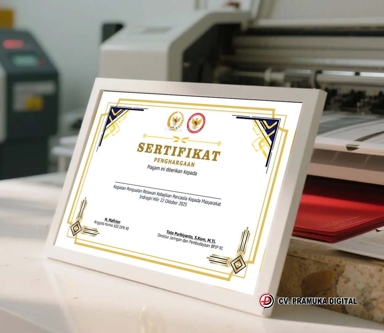 Cetak Sertifikat Bisa Costum